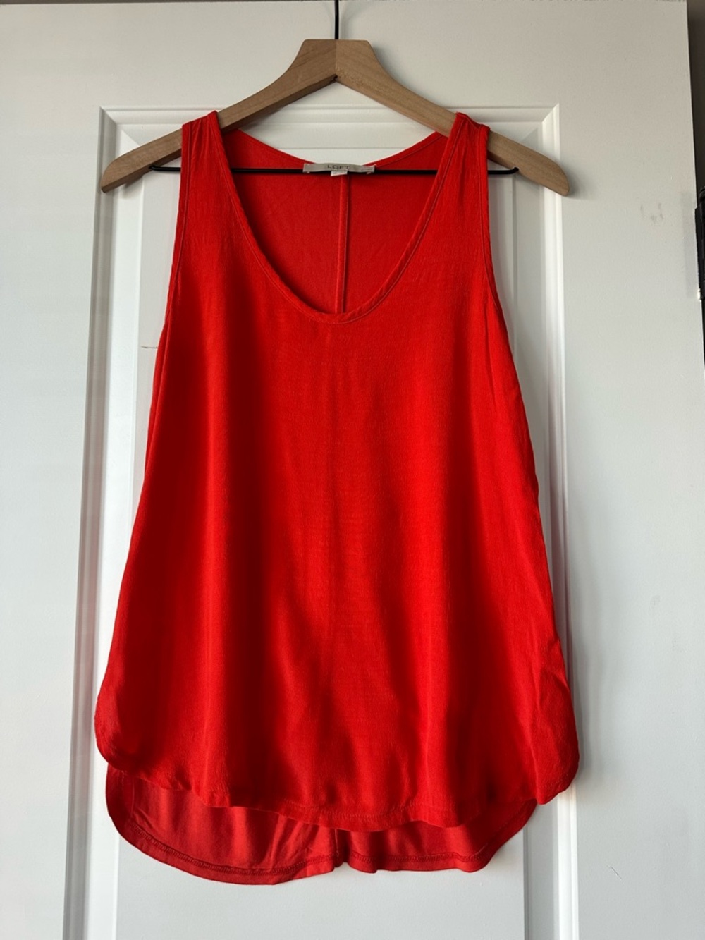 LOFT Bright Red Scoop Neck Sleeveless Tank